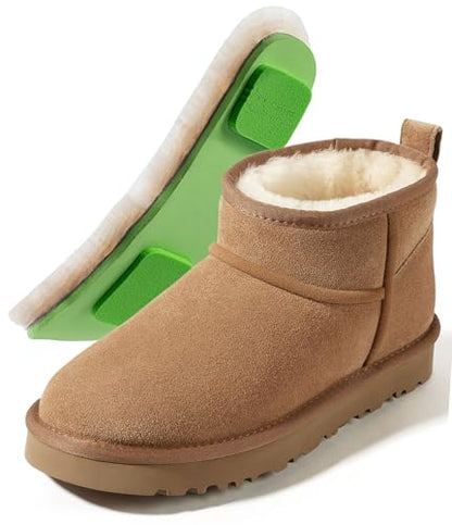 100% Sheepskin Mini Boots with Arch Support Options: Warm to -22°F - color: Classic-wide-chestnut, size: 5 Wide