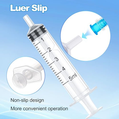 5ml Disposable Luer Slip Syringes Without Needles, 10-Pack - style: 5ml