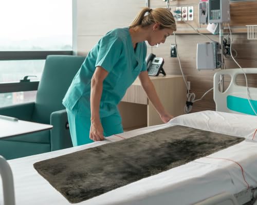 Natural Medical Sheepskin Pad, Non-Slip Back, Charcoal, 30 x 60 in, 1 Pack - color: Charcoal Grey, size: 30x60 Inch (Pack of 1)