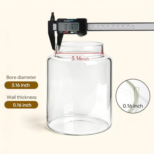 2-Pack 41oz Glass Food Storage Jars with Airtight Wooden Lids - color: 2-Pack-41 oz