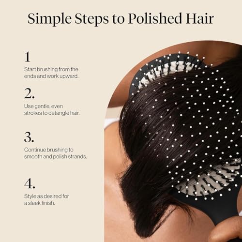 Kitsch Smooth & Polish Hair Brushes For Women and Men - Black - color: Black