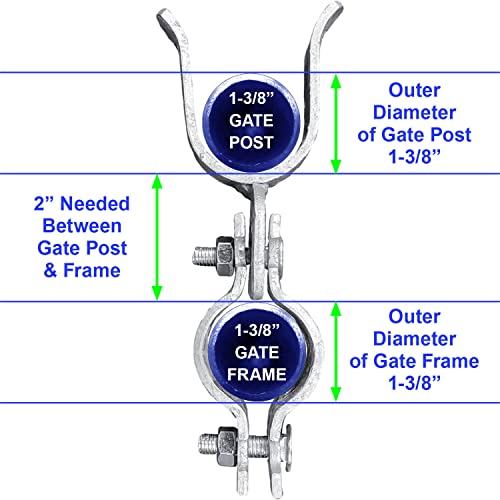 1-3/8" x 1-3/8" Chain Link Fence Gate Fork Latch - Galvanized - with Hole for Padlock - size: 1-3/8" x 1-3/8" EACH