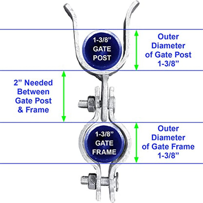 1-3/8" x 1-3/8" Chain Link Fence Gate Fork Latch - Galvanized - with Hole for Padlock - size: 1-3/8" x 1-3/8" EACH