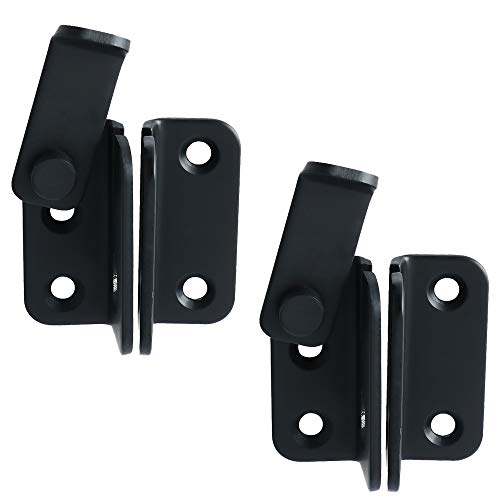 Mooche 2Pack Flip Latch Gate Latch with Padlock Hole, Black 1.8"*1.6" - color: Black, size: 2 pack-Stainless Steel Small Size