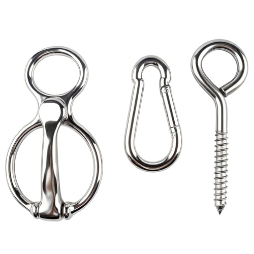 2PCS Magnetic Release Horse Tie Ring Safe Tack with Eye Bolt Quick Snap to Prevent Horses from Pulling Back Reduce Stress