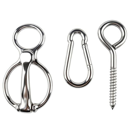 2PCS Magnetic Release Horse Tie Ring Safe Tack with Eye Bolt Quick Snap to Prevent Horses from Pulling Back Reduce Stress