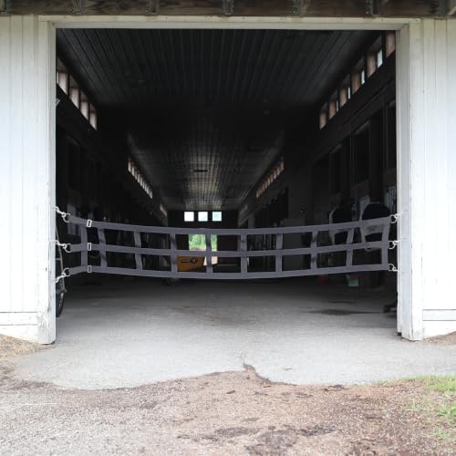 Country Pride Barn Door Guards, Heavyweight 2-Inch Polypropylene Webbing, Adjustable Length, Stainless Steel D-Ring Ends, Open-End Snaps, Stall Safety and Ventilation (14',Hunter Green) - color: Hunter Green, size: 14'