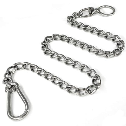 Dog Chain Leash, 304 Stainless Steel Short Lead Metal Heavy Duty Chain DIY Double Dog Leashes Self-Assembly Leashes Extension&Coupler. (304 S/S 24in x 3mm) - size: 304 S/S 24in x 3mm