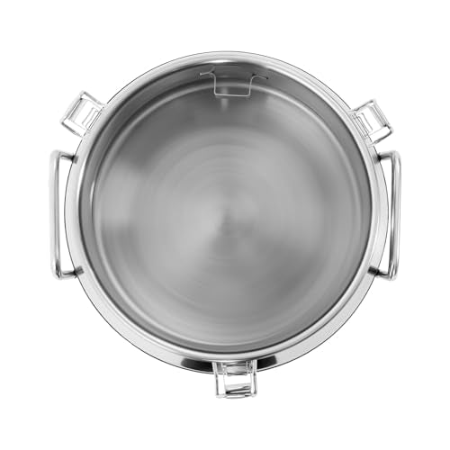 20L Stainless Steel Milk Can, Heavy Duty Food Storage & Transport Container for Dairy, Wine, Grains, Ideal for Home, Farm & Commercial Use, Without the Faucet - size: 20