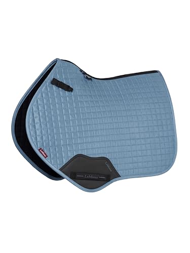 LeMieux Suede Close Contact Square Saddle Pad - English Saddle Pads for Horses - Equestrian Riding Equipment and Accessories - color: Ice Blue