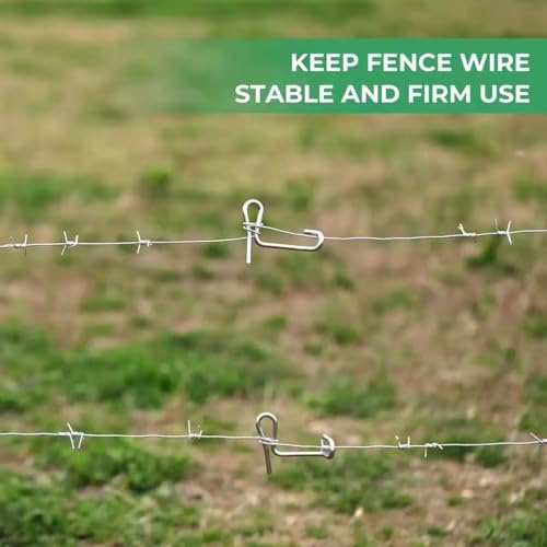 Fence Wire Tightener - 1/6" Barb Wire Fence Tools 50 Packs for Repairing & Tightening Family Garden, Farm, Garden, Ranch, and Outdoor Fencing with Tighteners Handle