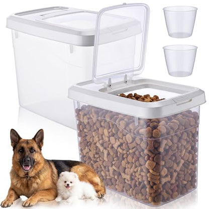 2 Pack 18 Lbs Airtight Dog Food Storage Container with Scoops - size: 18 Lbs