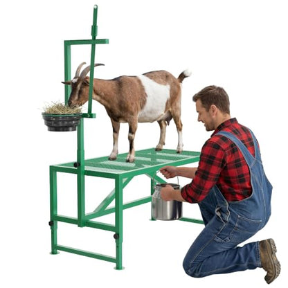 Heavy-Duty 400LBS Goat Milking Stand, Livestock Grooming Table