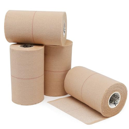 OK TAPE Elastic Adhesive Tape Bandage Tape Wrap 4 Inch Wide 4 Rolls - size: 4 Inch x 5 Yard