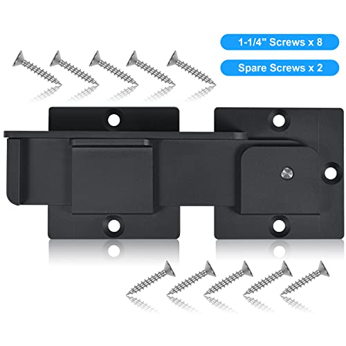 GreaTalent 7.5" Heavy Duty Flip Gate Latch Lock for Wooden Fence Gate | 4mm Thick Solid Aluminum Alloy Adjustable Security Latch with Padlock Hole for Outdoor Barn Shed Yard