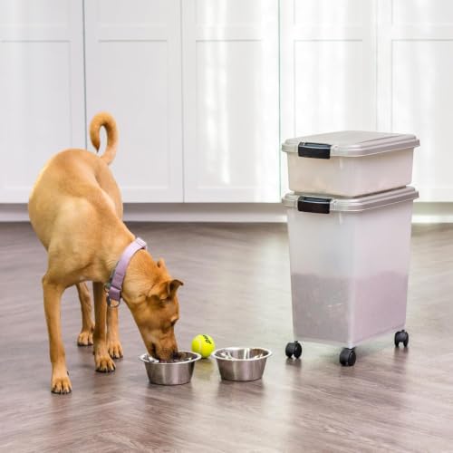 IRIS USA Dog Food Storage Container, Up to 30+11 lbs, Gray/Dark Gray - color: Silver