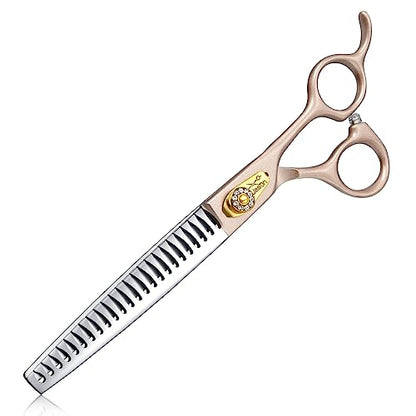 JASON Dog Grooming Chunker Scissors - 7.5" Professional Thinning Shears - color: Rosegold, size: 7.52