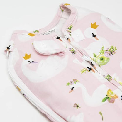 Woombie Grow with Me Baby Swaddle, Convertible Swaddle Fits 0-9 Months, Expands to Wearable Blanket for up to 18 Months, Princess Swan - color: Princess Swan, style: Grow With Me