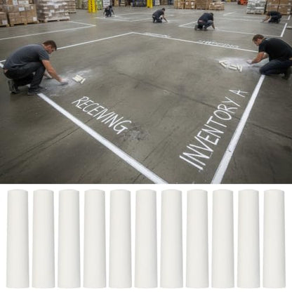 White 144 Pcs Large 4 x 1 Inch Railroad Crayon Chalk - color: White