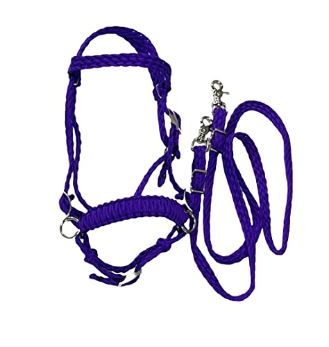 Purple pony bitless bridle pony tack side pull hackamore