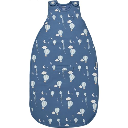 Woolino 4 Season Ultimate Baby Sleep Sack, Merino Wool Baby Sleeping Bag, Organic Cotton Outer, Adjustable 2-24 Months Size Fits Infants & Toddlers - Hot Air Balloon - color: Hot Air Balloons