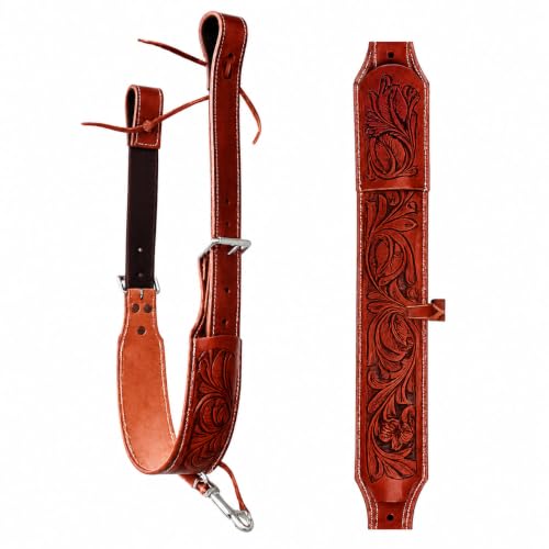 CHALLENGER Horse Western Carved Leather Rear Flank Back Cinch Girth Saddle Billets 9774-80 - color: Tan, size: 32"