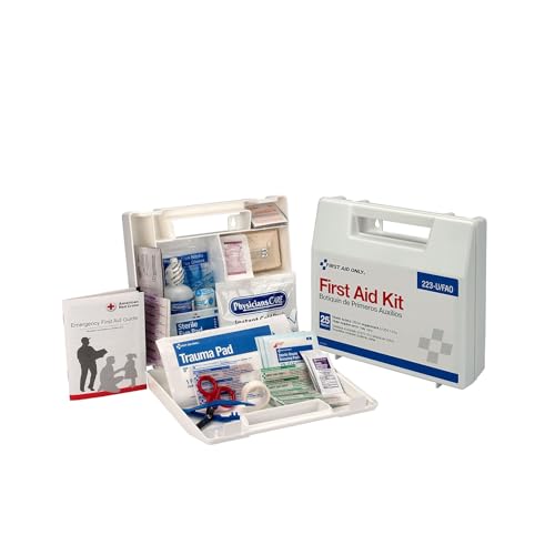 First Aid Only 223-U OSHA-Compliant First Aid Kit, All-Purpose 25-Person Emergency First Aid Kit for Business, Worksite, Home, and Vehicle, 106 Pieces - size: 2.5" x 8.4" x 9"