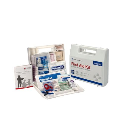 First Aid Only 223-U OSHA-Compliant First Aid Kit, All-Purpose 25-Person Emergency First Aid Kit for Business, Worksite, Home, and Vehicle, 106 Pieces - size: 2.5" x 8.4" x 9"