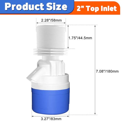 2" Water Float Valve for Water Tank, Water Troughs, Pond, Pool, Livestock - color: 2" Top Inlet