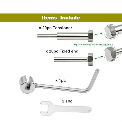 1/8 Stainless Steel Cable Railing Hardware Kit, 20 Pairs