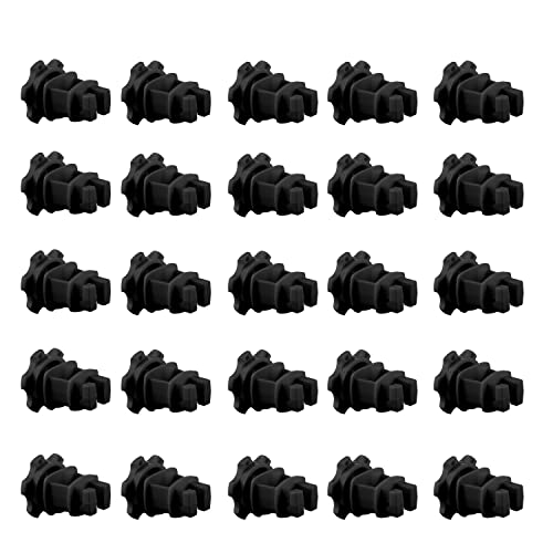 25-Pack Screw-Tight Electric Fence Round Post Insulators, Black - color: Black