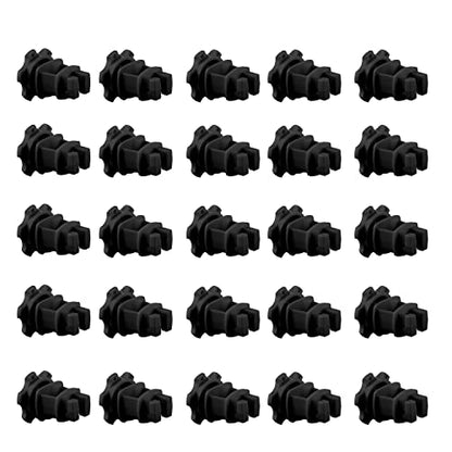 25-Pack Screw-Tight Electric Fence Round Post Insulators, Black - color: Black