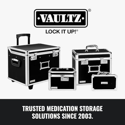 Vaultz Locking Medicine Case, Combination Lock Box, 3-Pack, Briefcase Style | Reinforced steel corners and chrome handle, organized interior with mesh pocket and elastic securing straps - size: 3 Pack