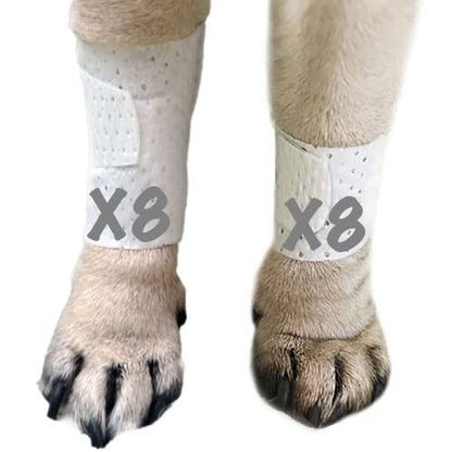PawFlex Basic Leg Bandages for Dogs, Cats and Other Pets First Aid Non-Adhesive Fur Friendly - Value 16 Pack (Standard,& Wide) (Medium) - size: Medium 16-Pack