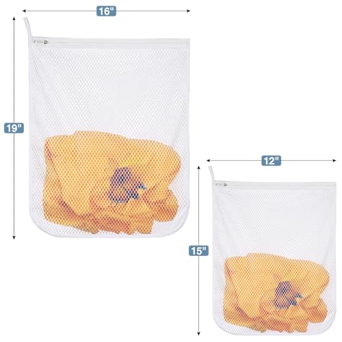 3 pcs Durable Honeycomb Mesh Laundry Bags for Delicates 2 Large (16" x 19") 1 Medium (12" x 15") - size: 2 Large X 1 Medium