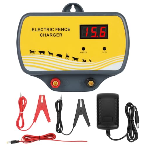 Electric Fence Charger 12V Input to 12KV Output, 2 Joule, 120 Acre Plug-in Electric Fence Energizer for Wildlife Control & Animal Intrusion Prevention - style: Normal electric fence energizer