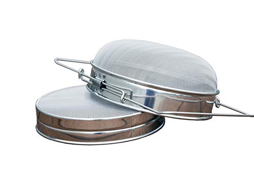 Honey Stainless Steel Strainer Double Sieve, Bee Keeping Equipment Filter with Extendable Arms