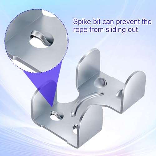 10pcs 1/4" Heavy Duty Double Rope Clamp, Zinc Plated Twisted or Braided Wire Rope Clips, Metal Rope Loop End Clip for DIY Dog Leashes Key Chains Horse Leads Bridle Reins- Silver