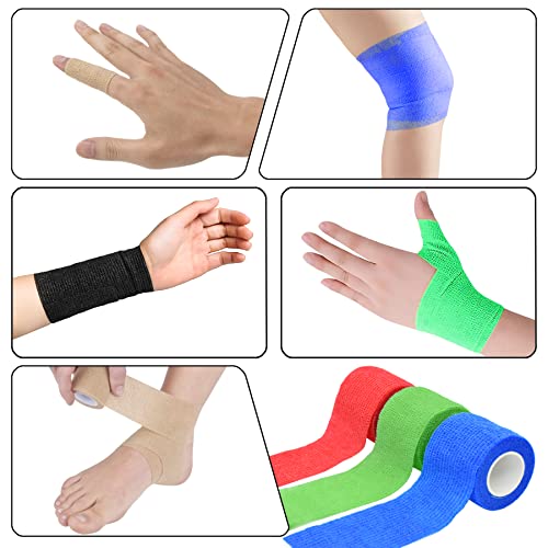 6 Pack Self Adhesive Bandage Wrap 2 Inches x 5 Yards - color: Mixed Colors, size: 2 Inch