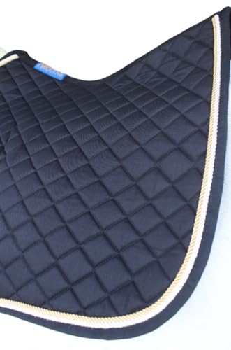 Horse Equine Contoured English Quilted Cotton All Purpose Saddle Pad 72TS37 - color: Black