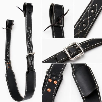 Pro Rider Challenger Western Horse Leather Rear Flank Back Saddle Cinch w/Billets 9758BK