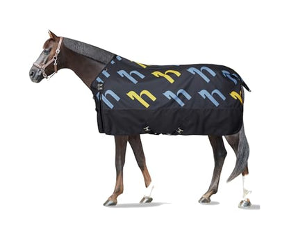 HORZE Nevada 1200D Lightweight Waterproof Horse Turnout Sheet with Fleece Lining (No Fill) - Dark Blue - 69 in