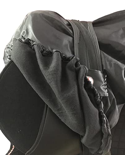 Majestic Ally Nylon Waterproof Fleece Lined Ride On English Saddle Cover-Multiple Color (Black) - color: Black
