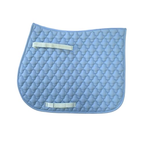 AJ Tack Quilted English Saddle Pad Light Blue, 22 in Spine