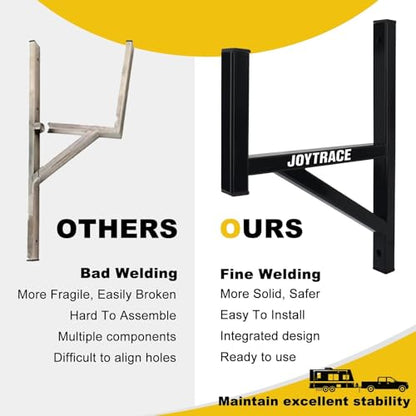 2 Rack Heavy Duty Side Mount Trailer Ladder Rack with Rubber Pads Bungee Cords 353 LBS Capacity Adjustable Steel Ladder Rack for Enclosed and Open Trailers - size: 2