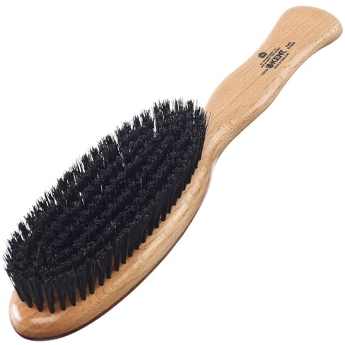 Kent CS1B Clothes Brush, Fabric Lint Remover for Cotton, Wool, Suede and Silk, Pure Black Bristles Handcrafted Two Tone Cherrywood Veneer Remover for Dust, Fluff and pet Hair. Made in England - style: CS1B