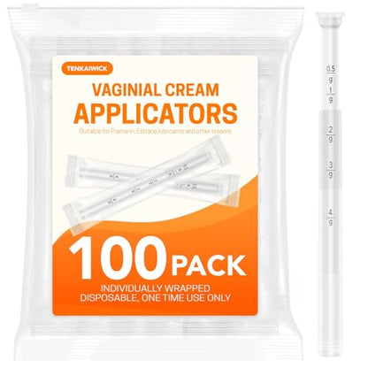 TENKAIWICK Vaginal Suppository Applicator 100Pk, Individually Wrapped, Soft Tip - style: 100 count (pack of 1)