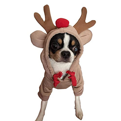 Pet Clothes Dogs Hoodie Sweatshirt - Elk Fruit Shape Cold Weather Clothes - color: Elk, size: L