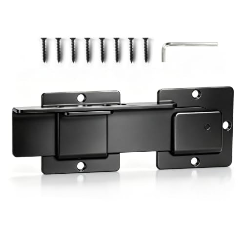 BURMONG 9" Reversible Door Latch with Padlock Hole,Heavy Duty 4mm Aluminum Alloy Adjustable Door Latch for Sliding and Swing Doors, Garages, Sheds, Barn Doors, Wooden Fences, Outdoor Gates