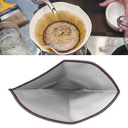 Pour Over Coffee Filter 4-6 Cup Reusable Coffee Strainer Bag Foldable | Stainless Steel Cone Coffee Strainer Bag for Coffee Machine Milk Tea Residue